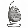 Poltrona sospesa 105 x 105 x 195 cm in rattan sintetico grigio con supporto da esterno