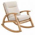 Sedia a dondolo 70 x 95 x 100 cm in legno e tessuto beige - Poltrona relax